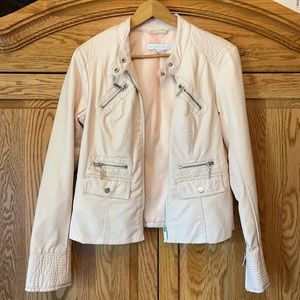 Light pink faux leather jacket